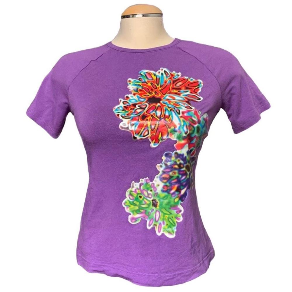 Vivienne tam graphic print purple t-shirt